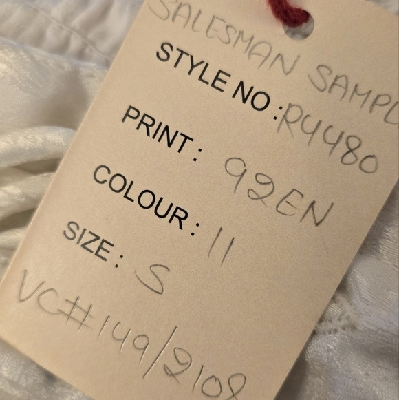 Raga Anthropologie Pisani Pants S NWT White Boho Tassel Floral Festival Cottage - Picture 5 of 9